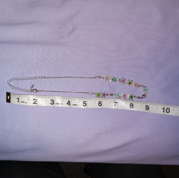 VCLM Multicolor Jeweled Flower Necklace and Earings Set - Picture 2 of 8